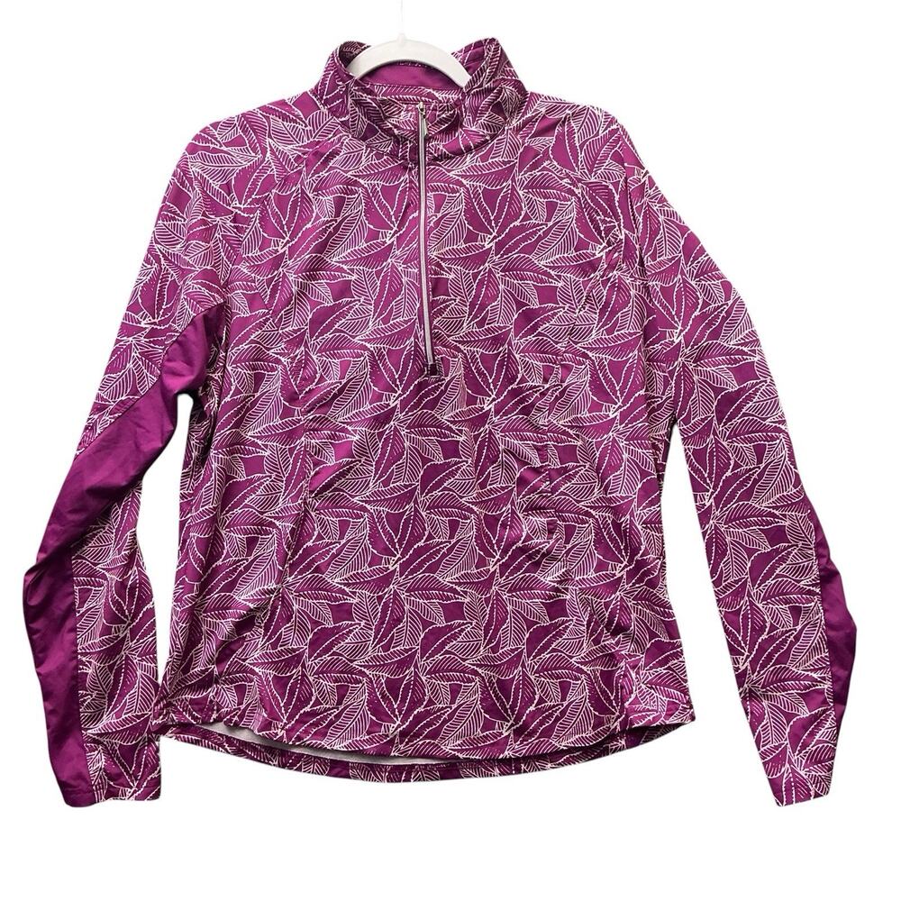 Cypress Club Golf Pullover Shirt Womens Sz. XL Abstract 1/4 Zip Long Sleeve